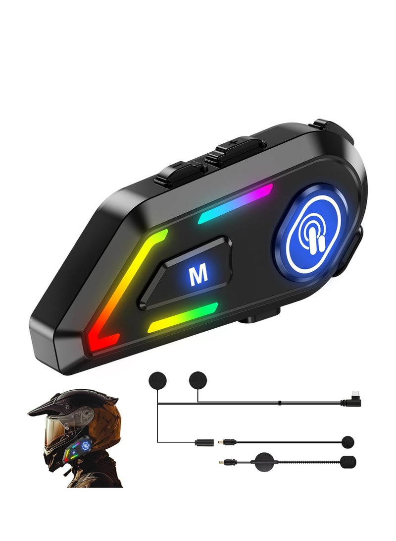 Furtey Motorcycle Helmet Bluetooth on ear Headset, Connects to 2 Phones at The Same Time Using Music & GPS, IP67 Waterproof, Supports Android & iOS, Compatible with All Helmets, Gift for Motorcycle  - Image 1