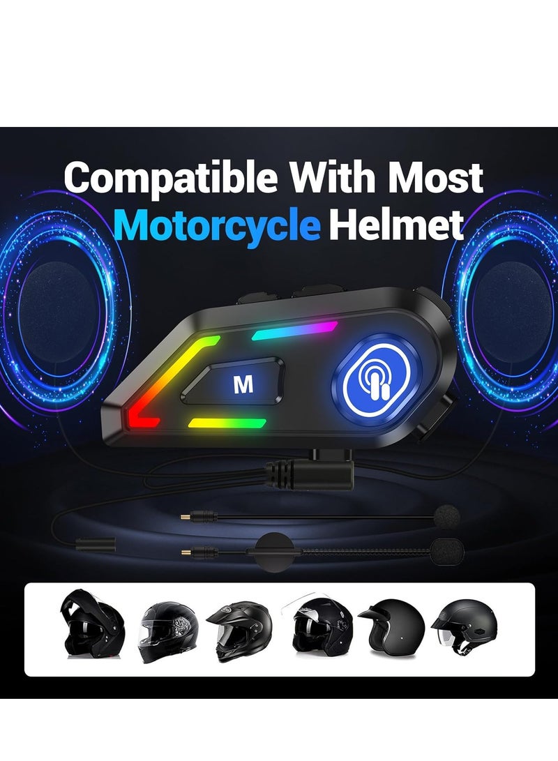Furtey Motorcycle Helmet Bluetooth on ear Headset, Connects to 2 Phones at The Same Time Using Music & GPS, IP67 Waterproof, Supports Android & iOS, Compatible with All Helmets, Gift for Motorcycle  - Image 3