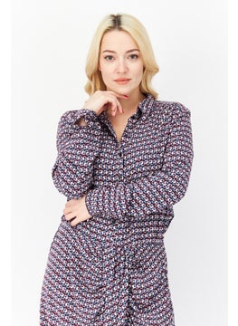 promod Women Allover Printed Midi Dress, Light Purple Combo  - Image 3