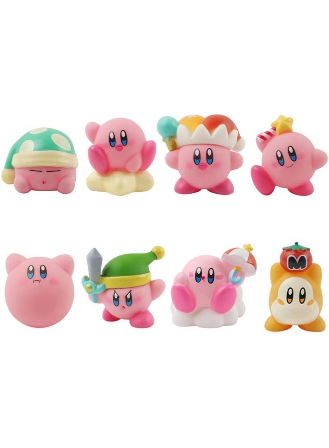 هالامودو 8 قطعة بطل الوردي والمغامرة اللانهائية مرآة متاهة الفينيل شكل مجموعة - كيك توبر ديكور، زينة سطح المكتب السيارة، مجموعة دمية الفينيل الناعمة، هدية عيد ميلاد للفتيان والبنات والأطفال 6.5 سم - Image 1