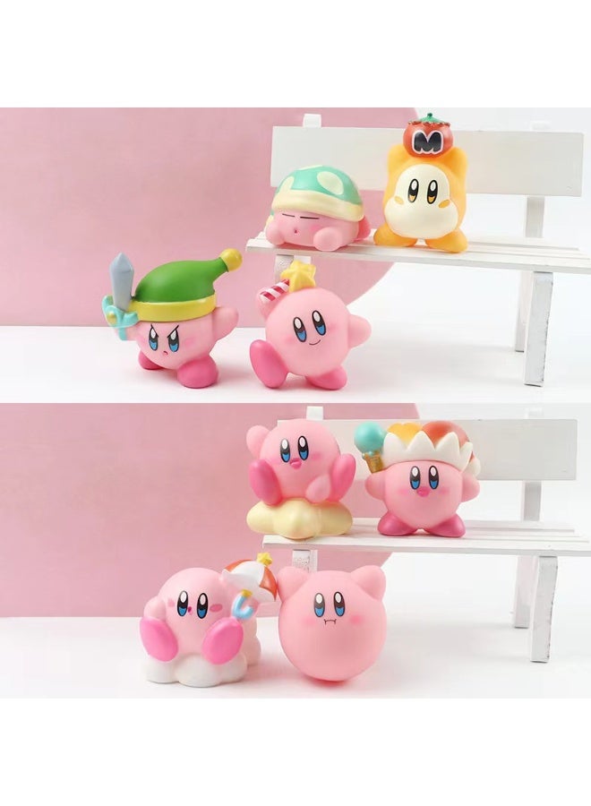 هالامودو 8 قطعة بطل الوردي والمغامرة اللانهائية مرآة متاهة الفينيل شكل مجموعة - كيك توبر ديكور، زينة سطح المكتب السيارة، مجموعة دمية الفينيل الناعمة، هدية عيد ميلاد للفتيان والبنات والأطفال 6.5 سم - Image 3