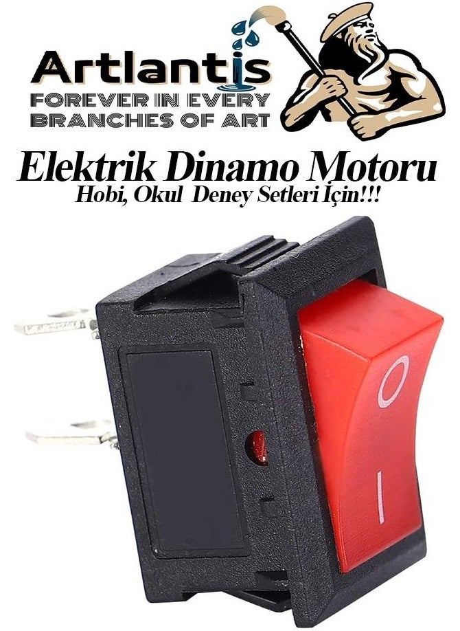 Artlantis - Mini Switch Arapuar Snap Switch 3 Pieces On/Off Button for Electrical Circuit On/Off Red Black Switch - Image 1