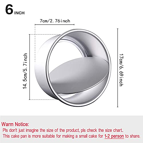Bezall 6 Inch Cake Pan Round, Small Cheesecake Pan with Removable Bottom, Chiffon Cake Mold Anodized Aluminum Baking Pan - Image 2