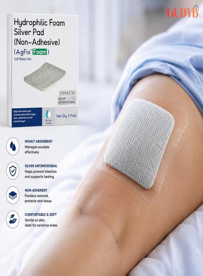 AgFix Form Hydrophilic Foam Silver Pad 10 x 10 cm | Antimicrobial Silver Wound Dressing | High Absorbency, Low Adherence Foam Pad for Ulcers, Burns & Complex Wounds (Pack of 1) - Image 4