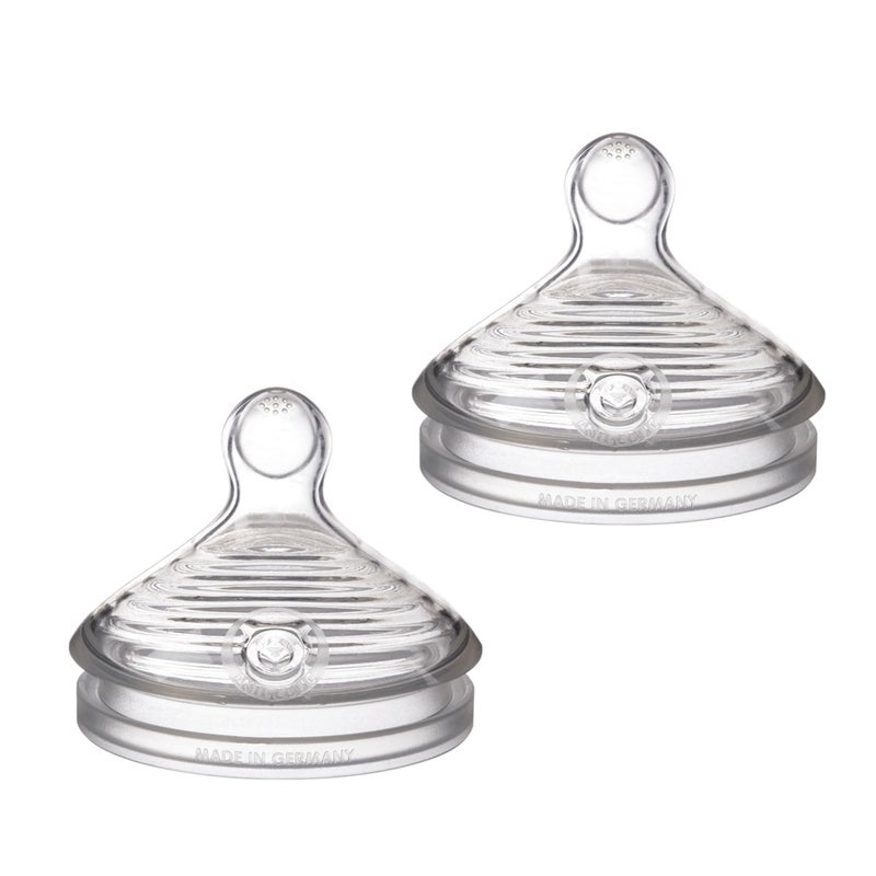 NUK Simply Natural Baby Bottle Nipples - Slow Flow, Silicone, Extra Soft, Anti-Colic Air System, BPA-Free, Pack of 2 - Image 1