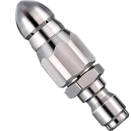 Hotop 5000 PSI Sewer Jetter Nozzle Pressure Drain Jetter Hose Nozzle for 1/4 Pressure Washer Quick Connector - Image 1