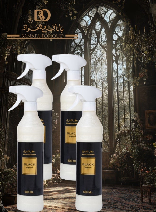 Banafa 4 Pieces Black Oud House Freshener - Image 1
