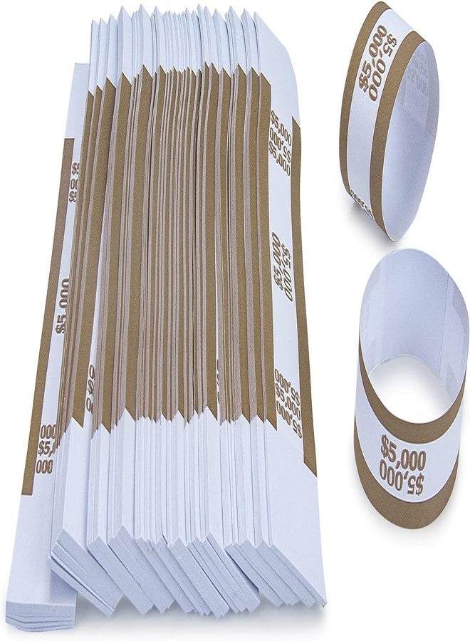 L LIKED Pack of 502 Currency Band Self Sealing Currency Straps Bands Money Bill Wrappers (Brown $5000-502 PCS) - Image 2
