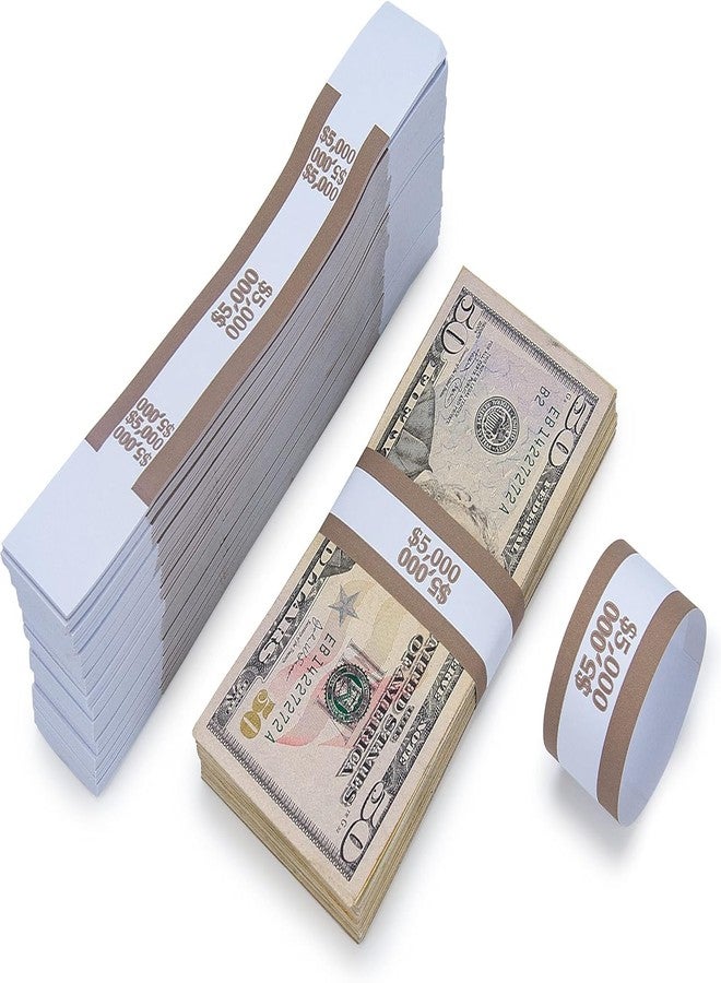 L LIKED Pack of 502 Currency Band Self Sealing Currency Straps Bands Money Bill Wrappers (Brown $5000-502 PCS) - Image 5