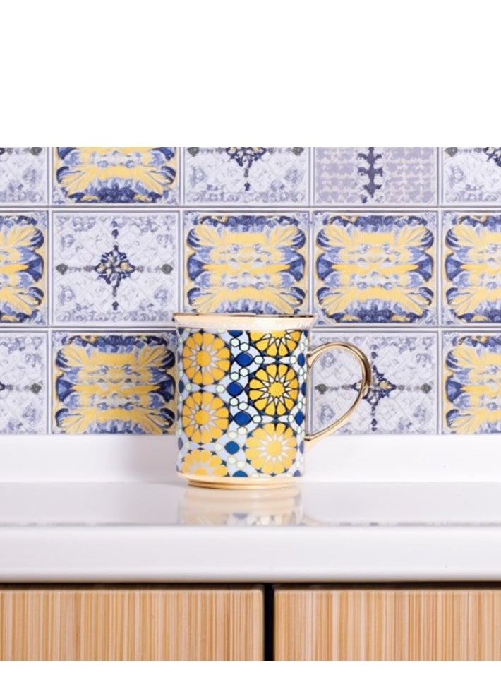 A luxurious and elegant cup of tea and coffee, made of Turkish ceramic