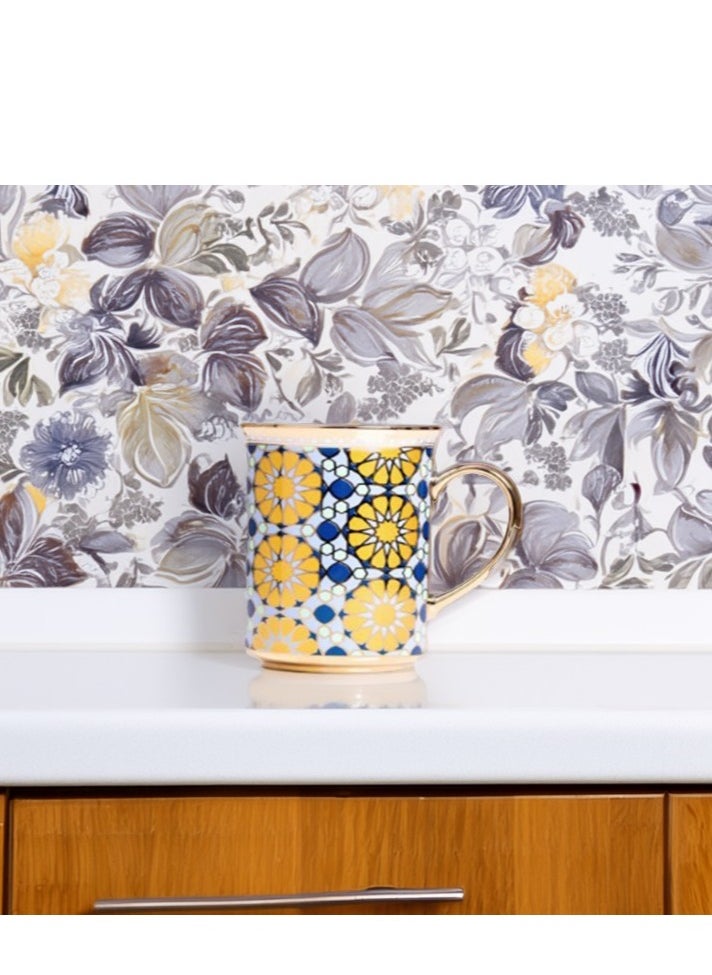A luxurious and elegant cup of tea and coffee, made of Turkish ceramic