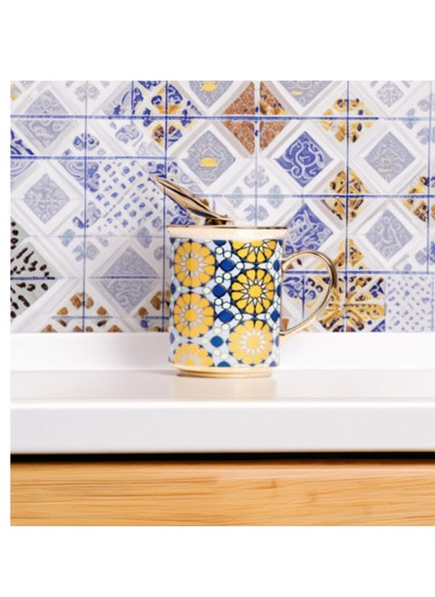 A luxurious and elegant cup of tea and coffee, made of Turkish ceramic