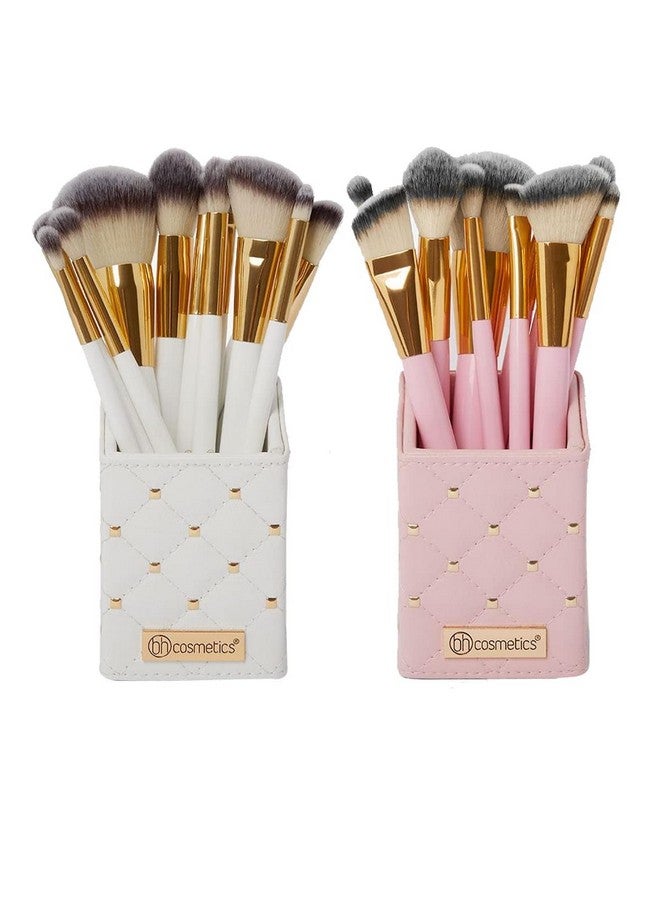 BH STUDIO PRO Makeup Brush Set Studded Elegance 12Piece Brush Set (White) - Image 1