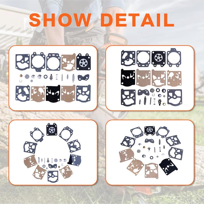 Mtanlo Carburetor Carb Repair Rebuild Kit for Walbro K20-WAT Husqvarna 55 51 455 460 Rancher Echo Poulan Pro Homelite Stihl 026 Chainsaw Trimmers Replacement Part - Image 4