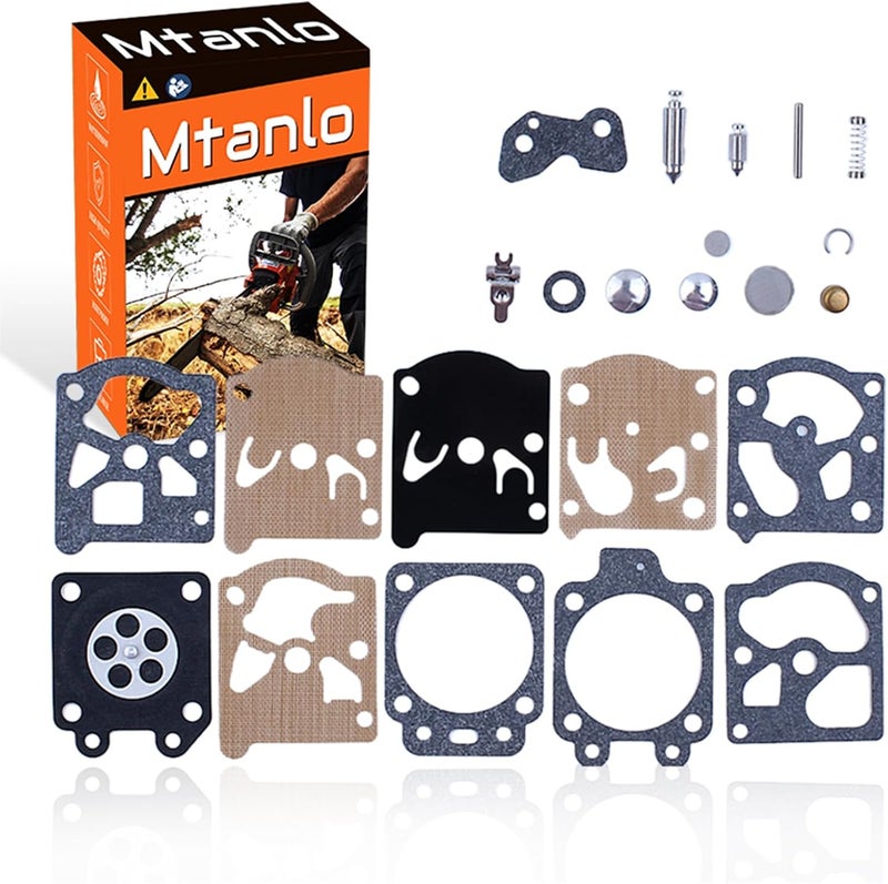 Mtanlo Carburetor Carb Repair Rebuild Kit for Walbro K20-WAT Husqvarna 55 51 455 460 Rancher Echo Poulan Pro Homelite Stihl 026 Chainsaw Trimmers Replacement Part - Image 1