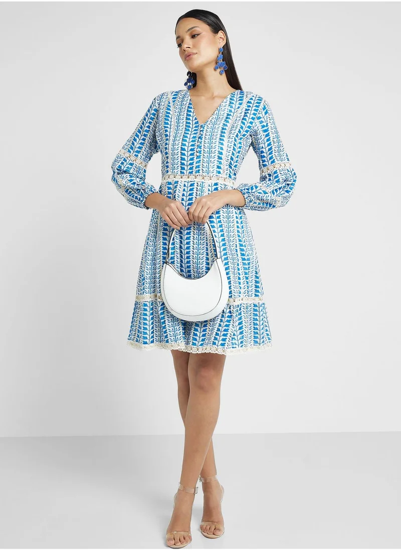 That’s My Gal Puff Sleeve Tiered Printed Dress