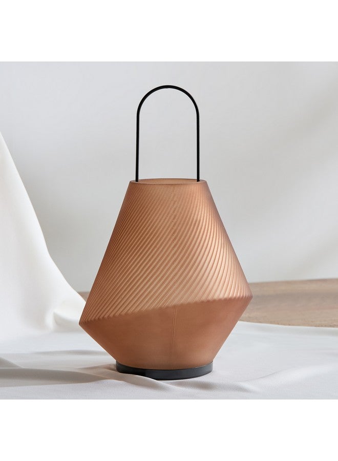 هوم بوكس فانوس أودن زجاج مقوس مضلع بمقبض معدني 18.5 × 30 × 18.5 سم - Image 2