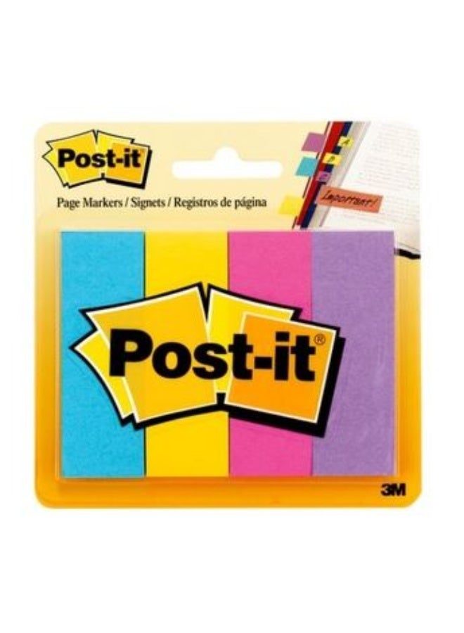 3M Post-It Page Markers Ultra Colors 671-4AU, 4 Pads/Pack, 50 Sheets/Pad