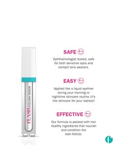Flash fLASH Eyelash Serum Mini for Long, Curled Natural Lashes - Enhances & Strengthens, Safe & Effective Formula for Contact Wearers & Sensitive Eyes, Travel Size, 6 Week Starter Supply - 1mL (0.034 Fl Oz)  - Image 2