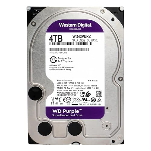 Western Digital 4TB WD Purple Surveillance Internal Hard Drive HDD - SATA 6 Gb/s, 256 MB Cache, 3.5" - WD43PURZ - Image 2