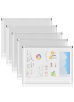 FYY 5Pcs Plastic Envelopes A4 Letter Size Poly Zip Envelopes File Folders Translucent Expanding Document Wallet Pouch With Zipper For School And Office Supplies 12.8 X 9.4 Inches Clear  - Image 1