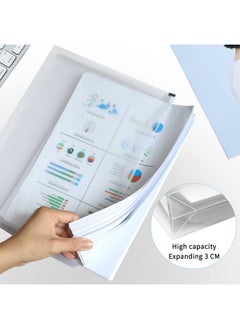 FYY 5Pcs Plastic Envelopes A4 Letter Size Poly Zip Envelopes File Folders Translucent Expanding Document Wallet Pouch With Zipper For School And Office Supplies 12.8 X 9.4 Inches Clear  - Image 4