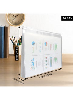 FYY 5Pcs Plastic Envelopes A4 Letter Size Poly Zip Envelopes File Folders Translucent Expanding Document Wallet Pouch With Zipper For School And Office Supplies 12.8 X 9.4 Inches Clear  - Image 2