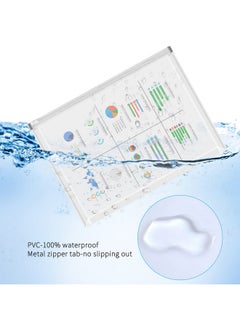 FYY 5Pcs Plastic Envelopes A4 Letter Size Poly Zip Envelopes File Folders Translucent Expanding Document Wallet Pouch With Zipper For School And Office Supplies 12.8 X 9.4 Inches Clear  - Image 3