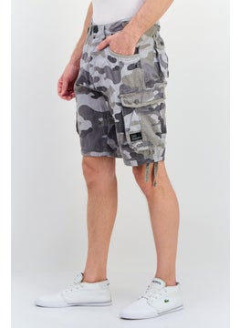 CROSSHATCH Men Camouflage Cargo Shorts, Grey  - Image 2