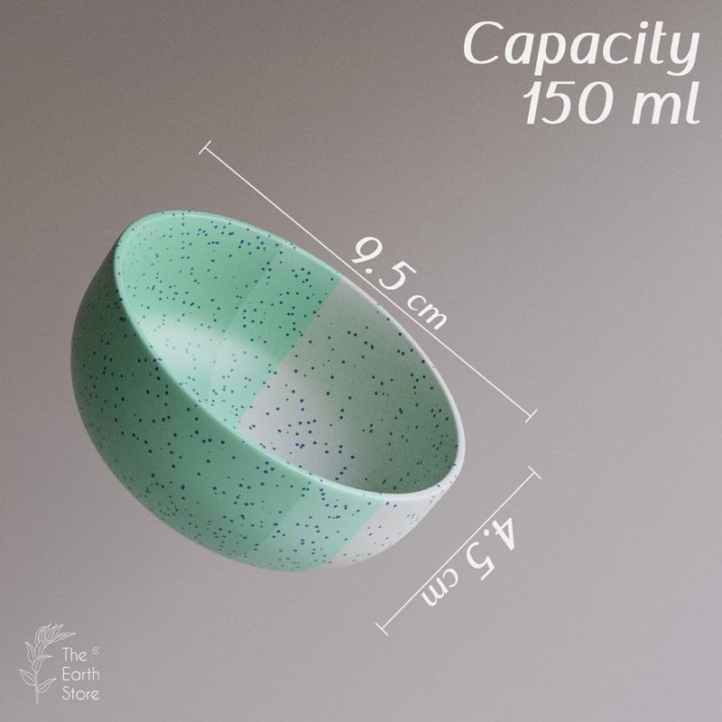 The Earth Store TT Green Matte 2 Piece Ceramic Dinner Set, 1 Full Dinner Plate, 1 Vegetable Bowls | Microwave & Dishwasher Safe | Ceramic Plate & Bowls | Katori - Image 3