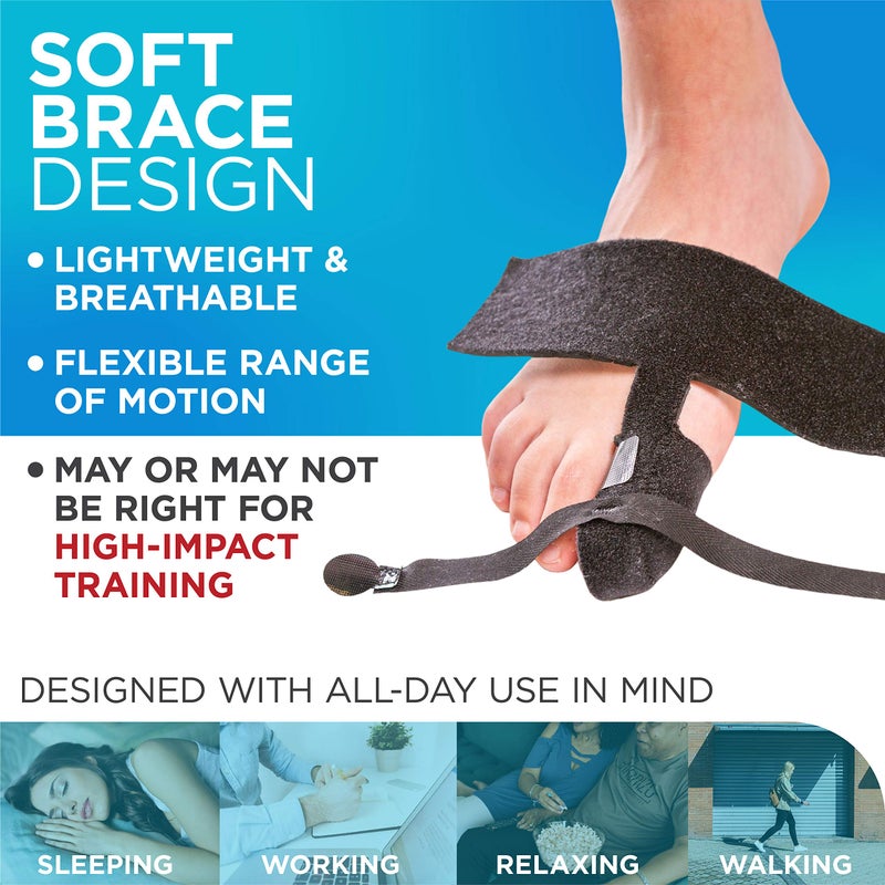BraceAbility Turf Toe Brace - Soft Big Toe Taping Splint Straightener Wrap with Support Straps for Sprains and Hallux Rigidus Relief (Left Foot) - Image 4