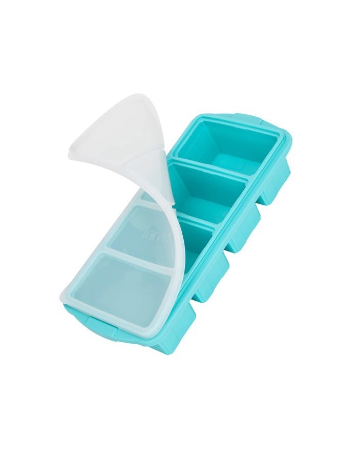 Aikeep Silicone Freezing Tray with Lid, Large Ice Cube Tray Non-stick Soup Freezer Container with 4 Compartments for Storing and Freezing Soups, Broths, Sauces and Liquid Diets, Oven and Dishwasher Safe… - Image 1
