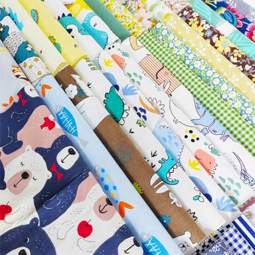 QiMicody 44pcs Cotton 9.8” x 9.8”(25cm x 25cm) Quilting Fabric Bundles, Pre-Cut Squares Sheets for Patchwork Sewing Quilting Crafting, No Repeat Patterns. - Image 5