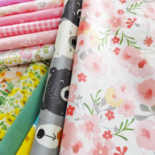 QiMicody 44pcs Cotton 9.8” x 9.8”(25cm x 25cm) Quilting Fabric Bundles, Pre-Cut Squares Sheets for Patchwork Sewing Quilting Crafting, No Repeat Patterns. - Image 3