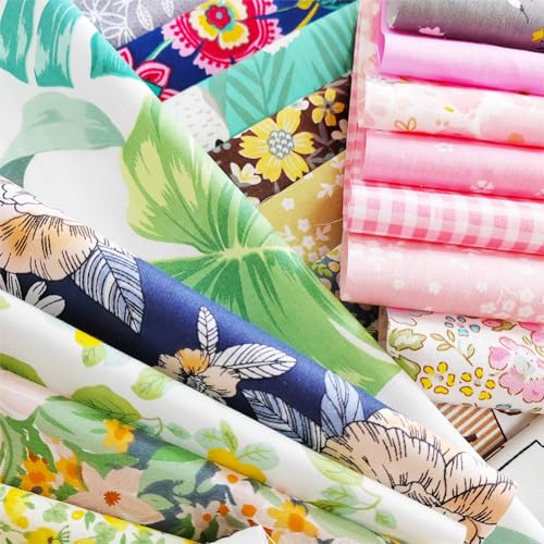 QiMicody 44pcs Cotton 9.8” x 9.8”(25cm x 25cm) Quilting Fabric Bundles, Pre-Cut Squares Sheets for Patchwork Sewing Quilting Crafting, No Repeat Patterns. - Image 2