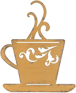 Everydecor Everydecor Yellow Metal Coffee Cup Wall Decor  - Image 1