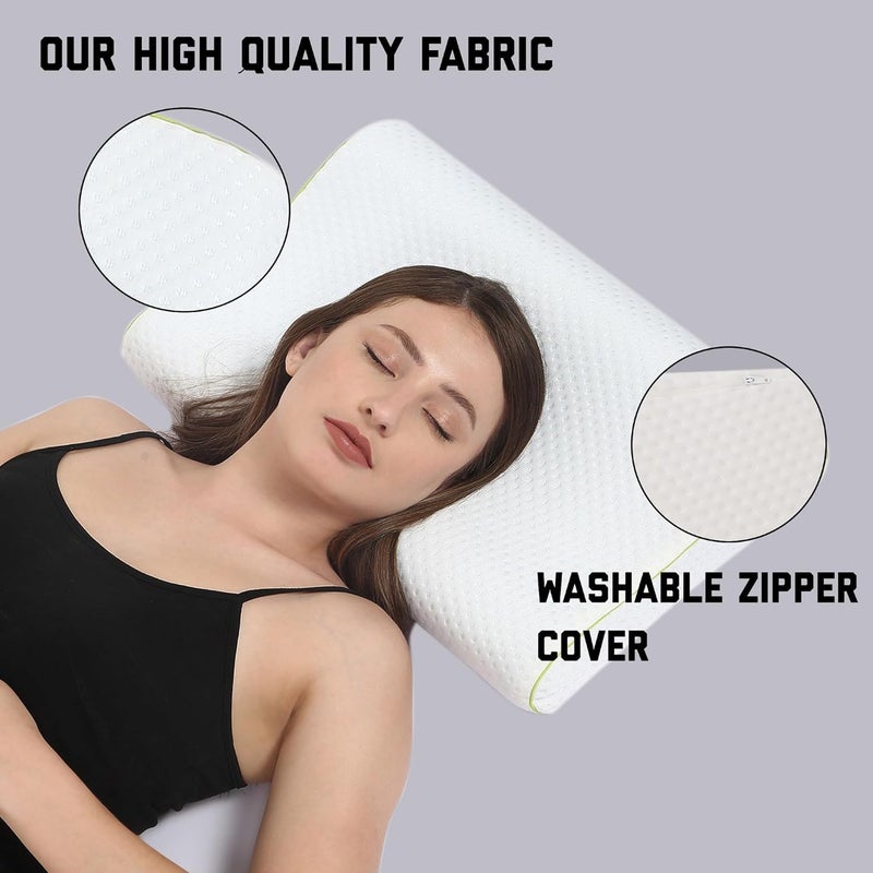 Royal Nap Cervical Orthopedic Memory Foam Pillow | Neck Spondylitis Pain Relief I Ergonomic Support I Washable Cover I I 1 Year Warranty | Standard 12x20 inch (Pack of 1) - Image 4