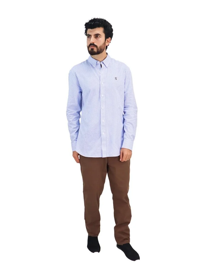 جيوردانو Men's Lion Oxford Shirt - Blue