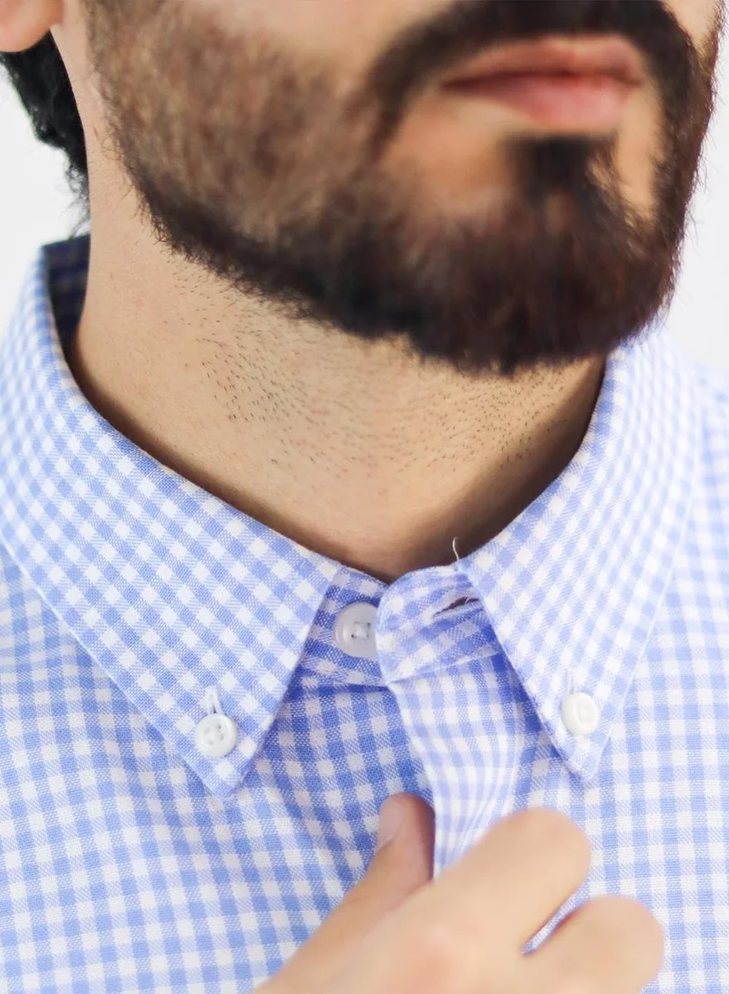جيوردانو Men's Lion Oxford Shirt - Blue