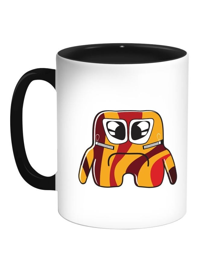 Cartoons Printed Coffee Mug White/Orange/Black 11ounce
