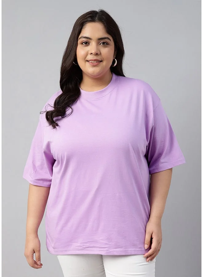 Juneberry Juneberry Pure Cotton Over-size  ROYALBLUE T-Shirt For Women