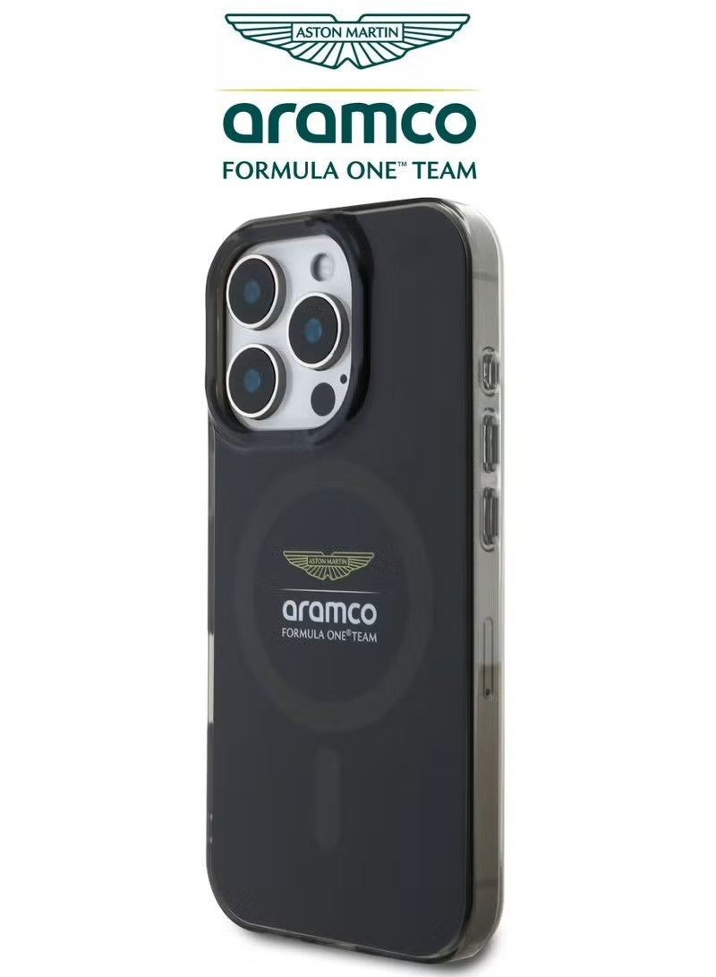 Aramco iPhone 16 Pro Max case with strong back protection for the mobile phone. iPhone 16 Pro Max mobile phone case made of strong and luxurious PC/TPU. iPhone 16 Promax cover with a luxurious French design. Original cover iphone 16 Pro Max certified by the global brand Aston Martin (Aramco). Mobile iphone cover supports wireless charging MagSafe. Black - Image 3