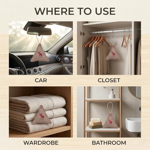 Anya CAMPHORIA Natural Camphor Air Freshener – Handcrafted Aroma Pouches for Car, Home & Wardrobe, Office Cabin's Drawers, Tavel Bag & Bathroom – Eco‑Friendly (Pack of 3) - Image 4