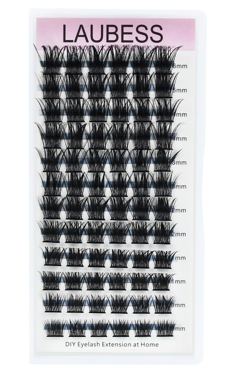 LAUBESS Lash Clusters Extensions D Curl Individual Lashes Mixed Tray DIY Eyelash Extension Supplies Faux Mink Cluster Lashes Natural Look Fluffy (01-0.07D-9-16mm) - Image 2