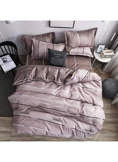 Bedsheets Ultra Soft Light Weight Durable Fitted Bedsheet with 2 Pillow Case and Duvet Cover Soft Bedding Set. Cotton Bed sheet Set. Single Size 120x210cm