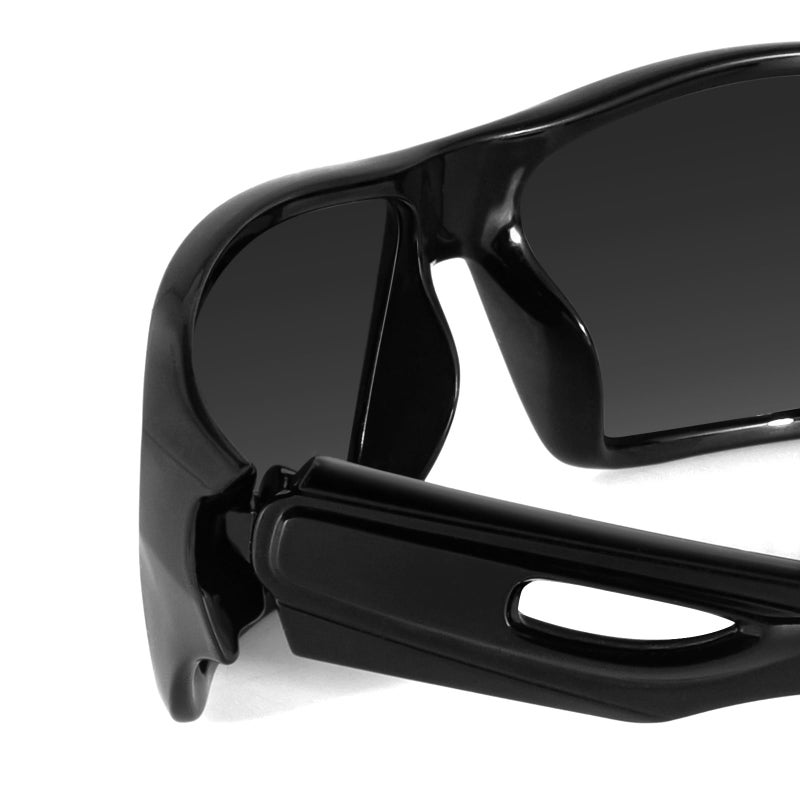 MAXJULI Polarized Wrap Around Sports Sunglasses for Big Heads Men Women UV400 Protection Sun Glasses (Black/Grey) - Image 4