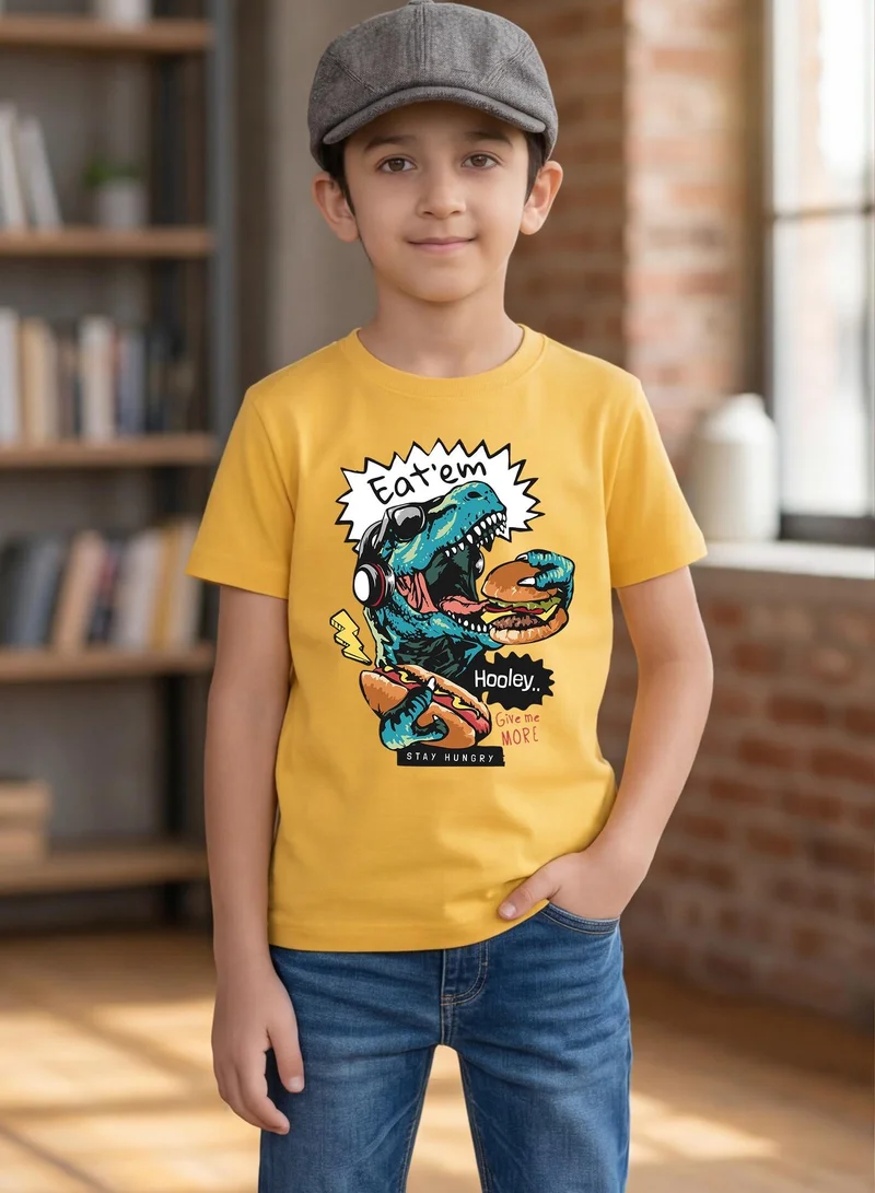 Funkaar Funkaar Unisex Dino Eatem Graphic Print Tshirt