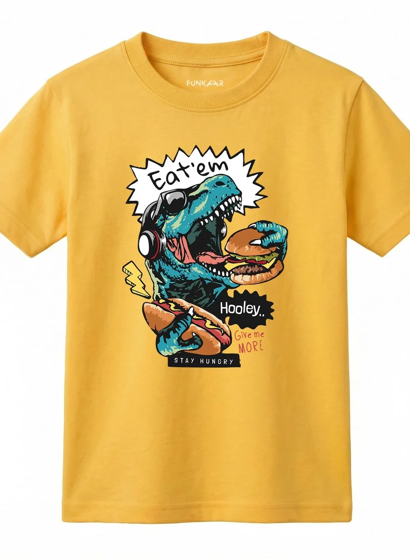 Funkaar Funkaar Unisex Dino Eatem Graphic Print Tshirt