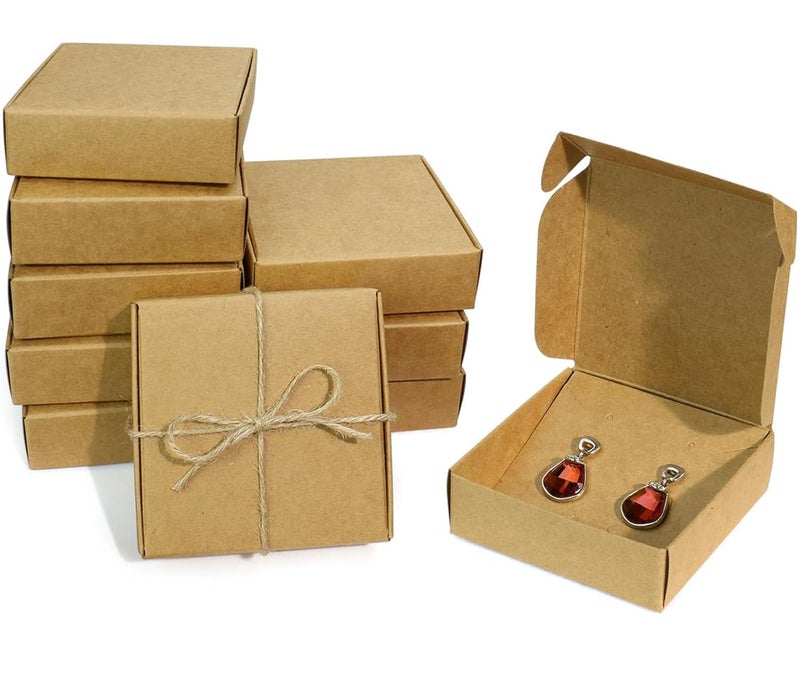 KMEOSCH Jewelry Gift Boxes, Kraft Paper Gifts Wrapping Box 3.15x3.15x2.5 inches Small Multi-purpose Accessories Packaging gift boxes for Professional DIY Handmade Earrings Necklaces (20Pcs) - Image 1