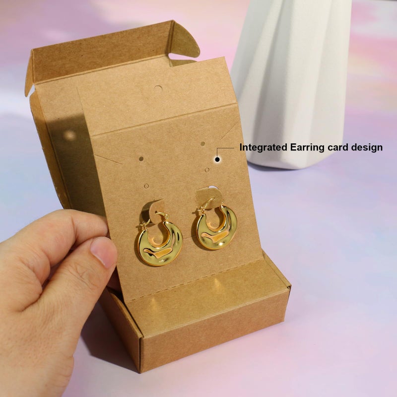KMEOSCH Jewelry Gift Boxes, Kraft Paper Gifts Wrapping Box 3.15x3.15x2.5 inches Small Multi-purpose Accessories Packaging gift boxes for Professional DIY Handmade Earrings Necklaces (20Pcs) - Image 2